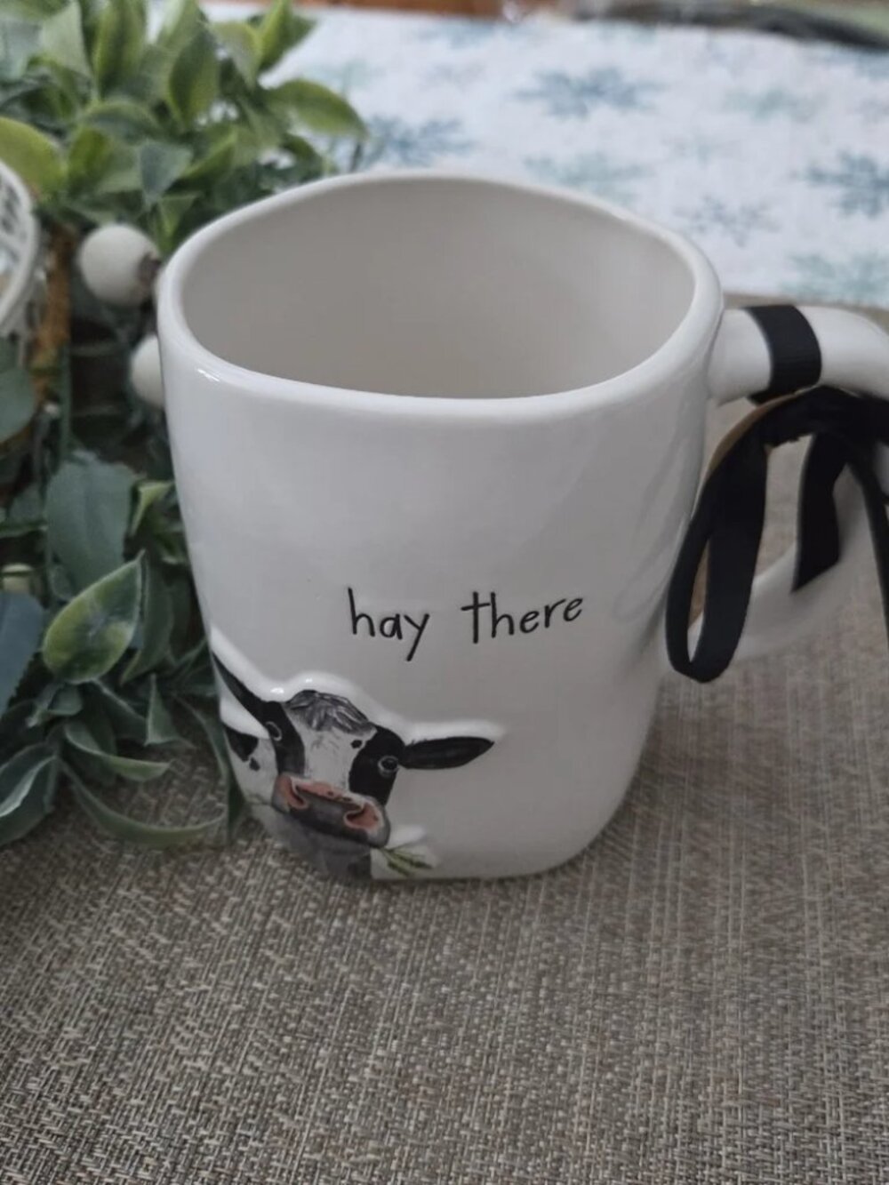 RAE DUNN MOO MUG - "HAY THERE"!